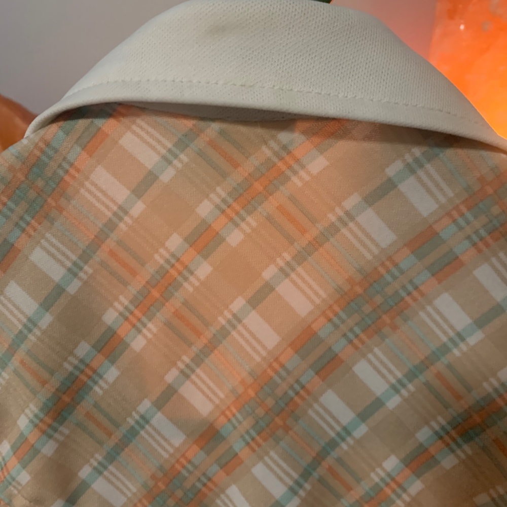 1950s long sleeve button up plaid dress - Picture 6 of 7